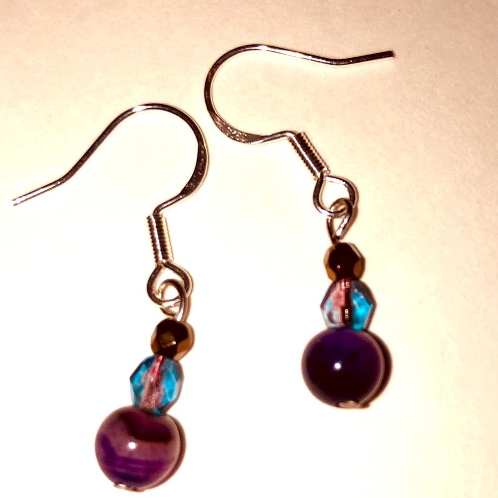 Handmade purple earrings